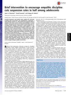 A Brief Intervention to Encourage Empathic Discipline Cuts