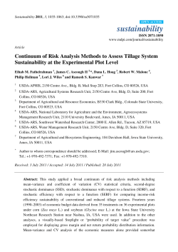 Continuum of Risk Analysis Methods to Assess Tillage System