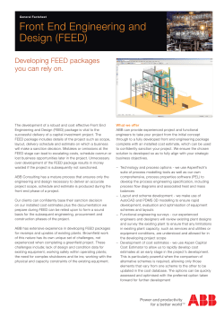 Front End Engineering and Design (FEED)