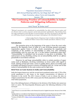 The Continuing Practice of Untouchability in India: Patterns and