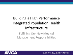 Building a High Performance Integrated Population Health