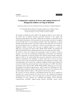 Comparative analysis of stress and coping features of Hungarian