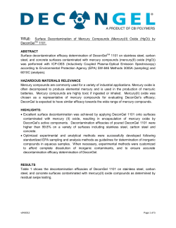 TITLE: Surface Decontamination of Mercury Compounds (Mercury(II