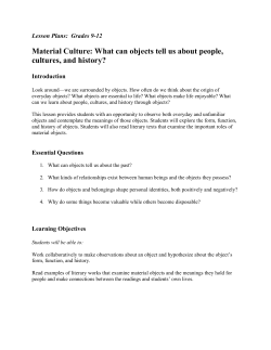 Material Culture Lesson Plan