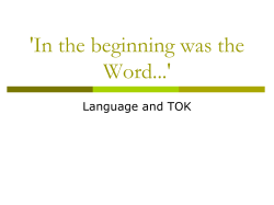 Language and TOK - ThiessenTOK