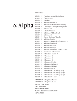 Alpha Table of Contents