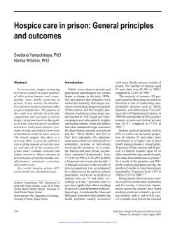 Hospice care in prison: General principles and outcomes