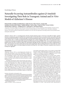 Naturally Occurring Autoantibodies against&szlig;-Amyloid