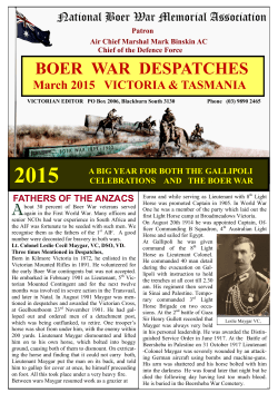 March 2015 - Boer War Memorial