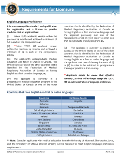 English Language Proficiency - College of Physicians and Surgeons