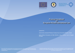Practical Handbook on European Private International Law Practical