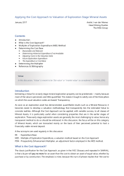 Applying the Cost Approach to Valuation of Exploration