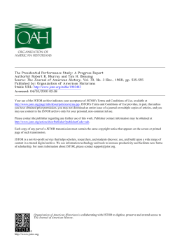 Presidential Performance Study: A Progress