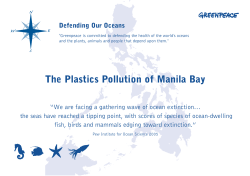 The Plastics Pollution of Manila Bay