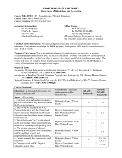 HPED 103 - Frostburg State University