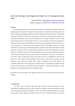 Inter-Caste Marriage: Social Support and Family Care in