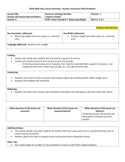 Pounds and Ounces Word Problems Lesson Title