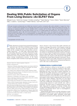 Dealing With Public Solicitation of Organs From Living