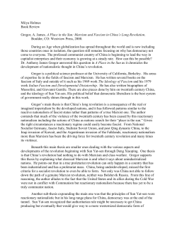 Miiya Holmes Book Review Gregor, A. James. A Place in the Sun