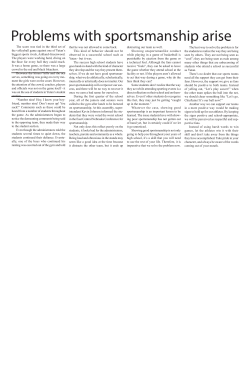 Problems with sportsmanship arise