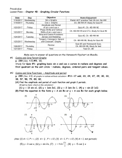 Ch. 4B Graphing Circular Functions Jan. 18-27, 2017
