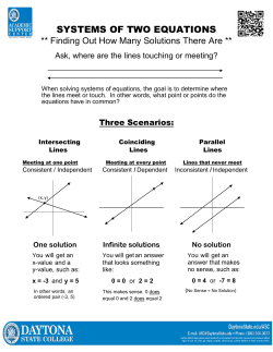 Systems of Equations - Daytona State College