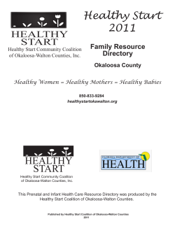 HEALTHY START Healthy Start 2011