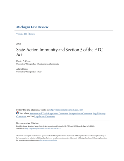 State-Action Immunity and Section 5 of the FTC Act