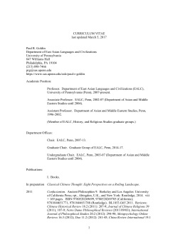 Prof. Goldin`s c.v. - Penn Arts and Sciences