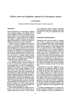 Follicle centre cell lymphoma: optimal use of therapeutic options