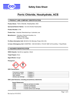 Ferric Chloride, Hexahydrate, ACS