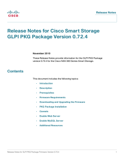 Release Notes for Cisco Smart Storage GLPI PKG Package Version