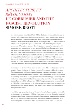 Architecture et r&eacute;volution: Le Corbusier and the Fascist