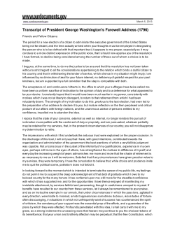 George Washington`s Farewell Address