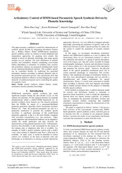 Articulatory Control of HMM-Based Parametric Speech