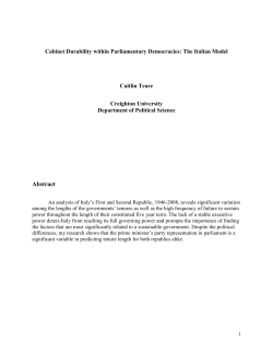 Cabinet Durability within Parliamentary Democracies: The Italian