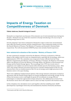 Impacts of Energy Taxation on Competitiveness of Denmark