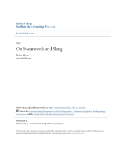 On Swearwords and Slang - Rollins Scholarship Online