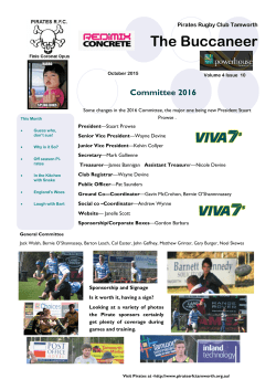 2015 October Newsletter - Pirates Rugby Club Tamworth, NSW
