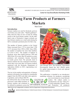 Selling Farm Products at Farmers Markets