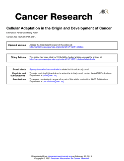 Cellular Adaptation in the Origin and Development of Cancer