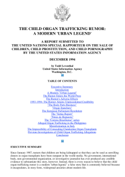 the child organ trafficking rumor: a modern `urban