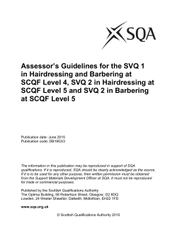 1 SVQ 1 in Hairdressing and Barbering at SCQF level 4, SVQ