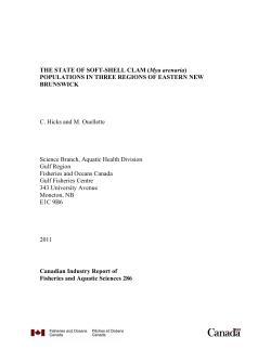 The state of soft-shell clam (Mya arenaria) populations in three