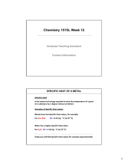 Chemistry 1515L Week 12