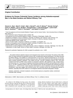 Evidence for Excess Colorectal Cancer Incidence among Asbestos