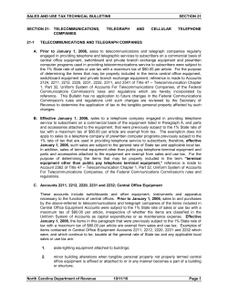 SECTION 21 _TELECOMMUNICATIONS, TELEGRAPH AND