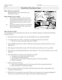 World War II Test Review Sheet