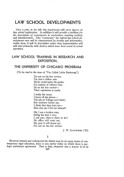 Law School Training in Research and Exposition