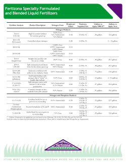 Fertizona Specialty Formulated and Blended Liquid Fertilizers